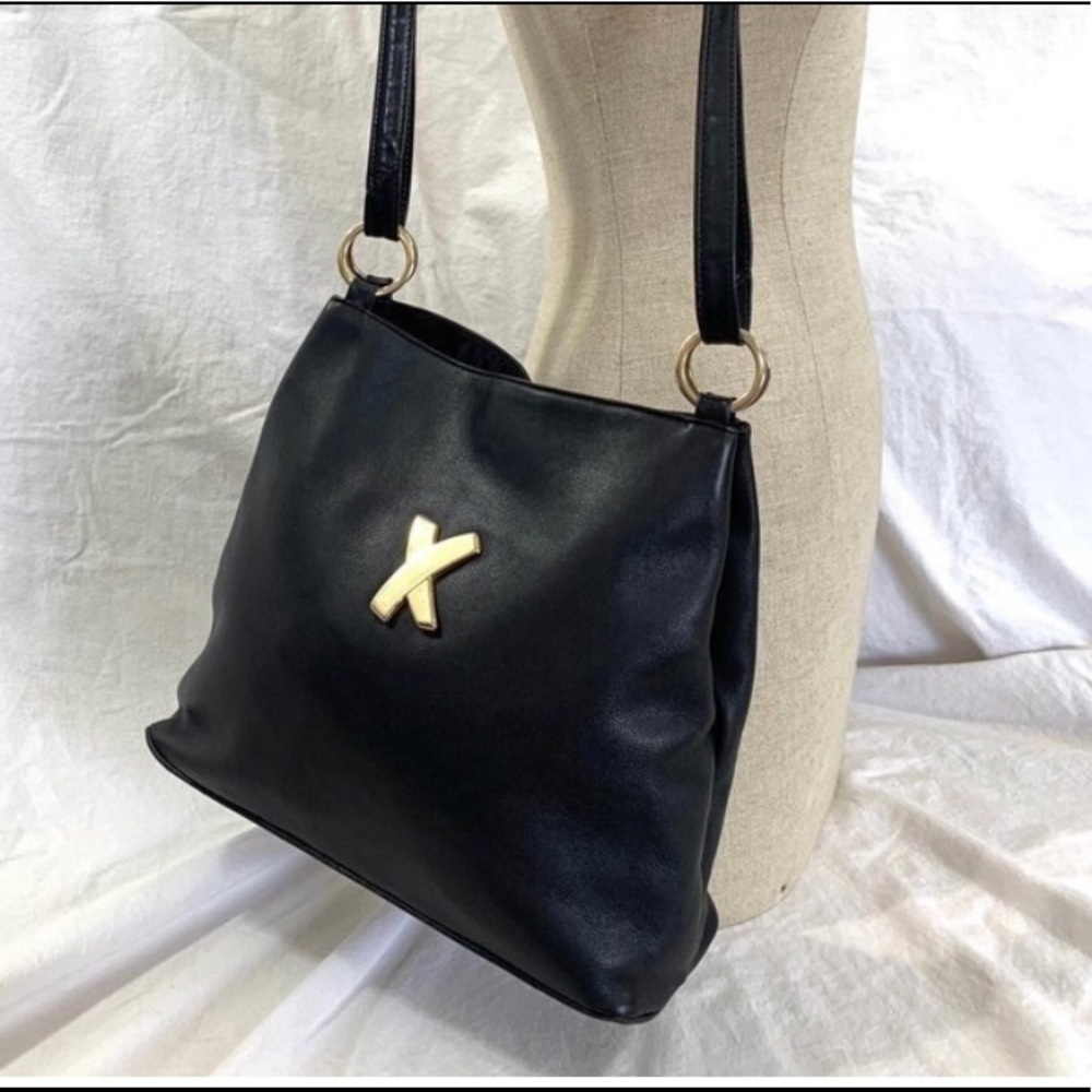 Vintage PALOMA PICASSO black leather shoulder bag